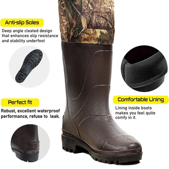 Waterproof Wader for Men With Boots - Picture 2 of 7